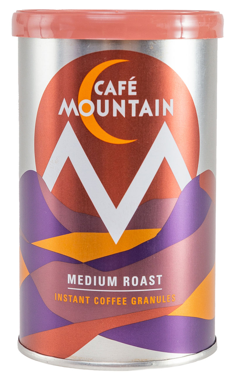 Cafe Mountain instant coffee in 100g, 200g, 750g recyclable tins